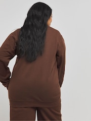 Simply Be Brown Rome Boucle Sweatshirt - Image 2 of 4