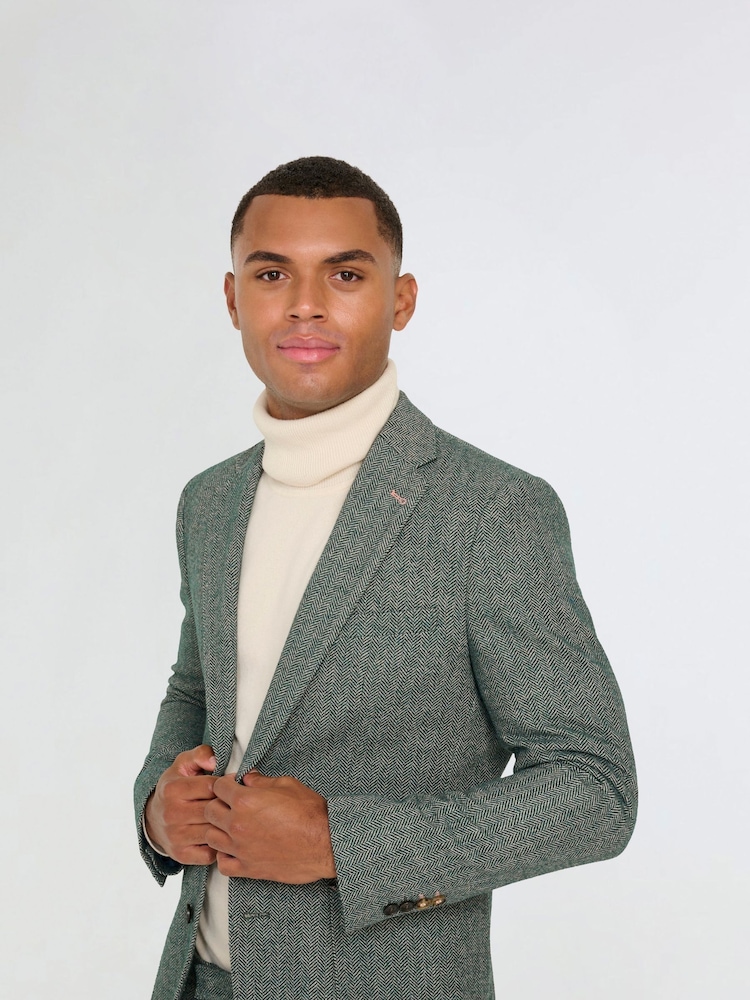 Harry Brown Green Henry Tweed Blazer - Image 8 of 8
