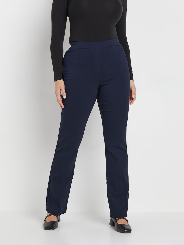 M&Co Blue Bootcut Bengaline Trousers - Image 1 of 5