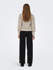 JDY Grey Spot Knitted Puff Long Sleeves Jumper - Image 2 of 7