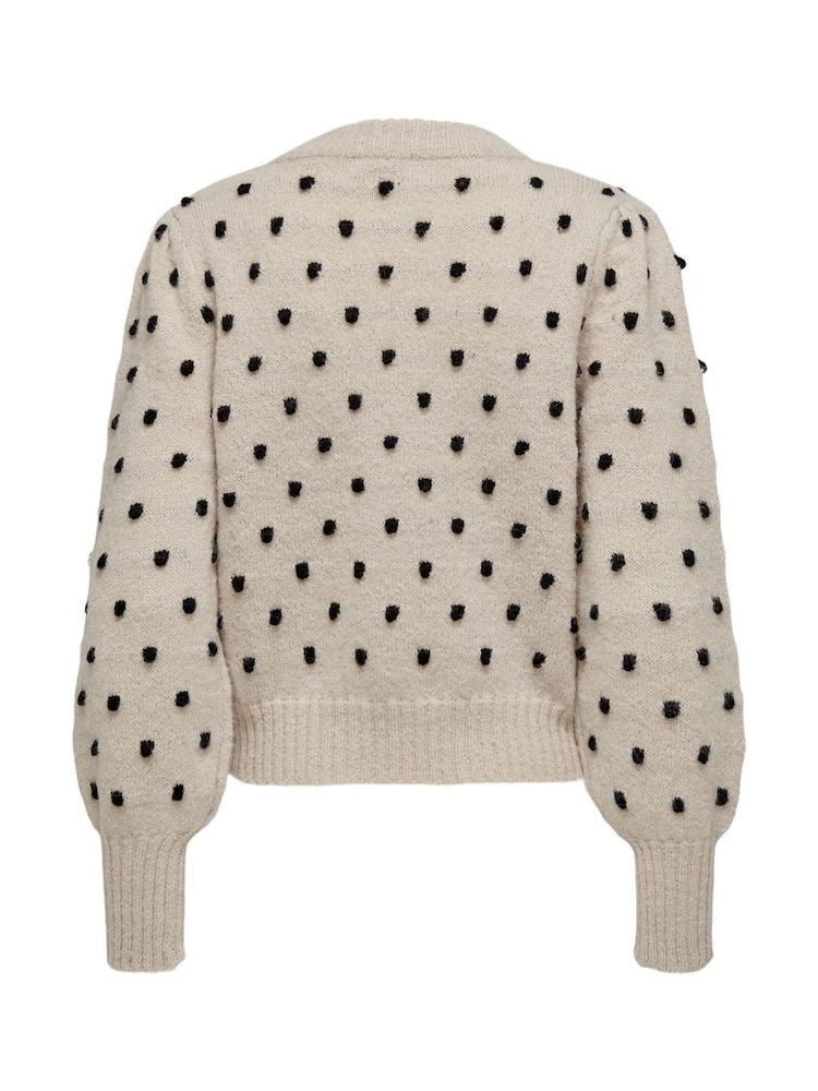 JDY Grey Spot Knitted Puff Long Sleeves Jumper - Image 7 of 7