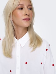 ONLY Embroidered Heart 100% Cotton White Shirt - Image 6 of 9