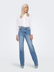 ONLY Embroidered Heart 100% Cotton White Shirt - Image 7 of 9