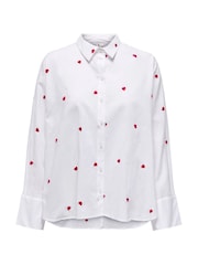 ONLY Embroidered Heart 100% Cotton White Shirt - Image 8 of 9