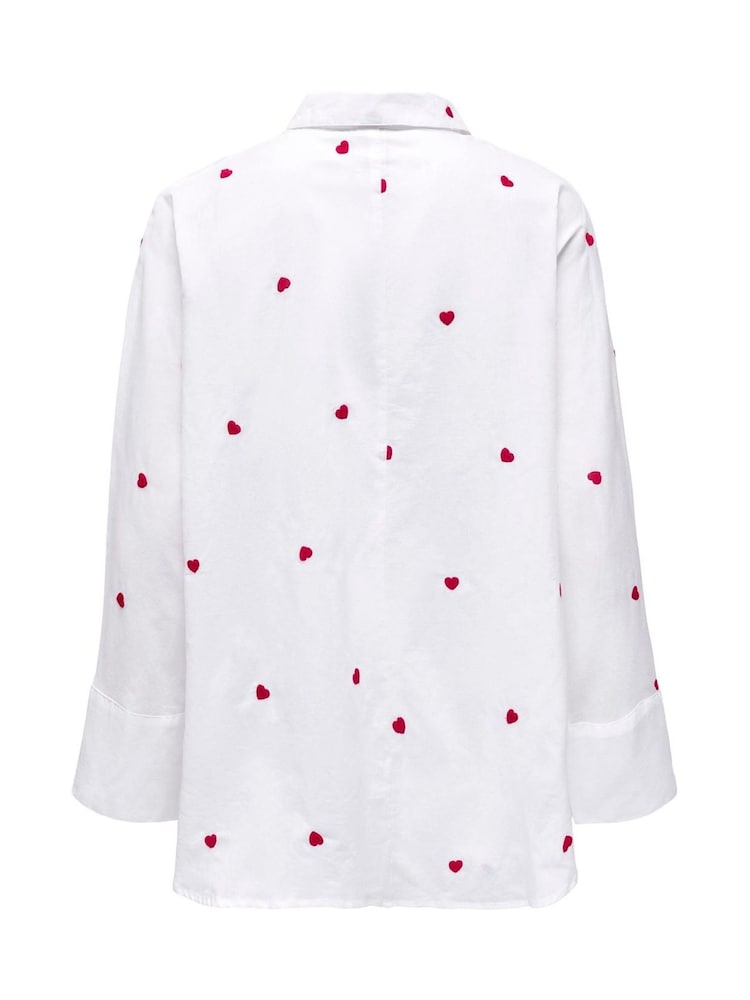 ONLY Embroidered Heart 100% Cotton White Shirt - Image 9 of 9
