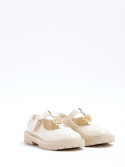 River Island Cream Girls Patent Mary Jane Shoes - Image 2 of 5
