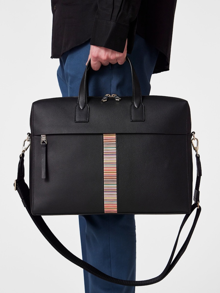 PS Paul Smith Signature Striped Business Folio Black Bag - Image 8 of 8