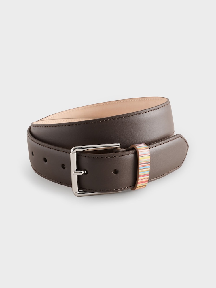 PS Paul Smith Signature Stripe Leather Belt - Image 1 of 6 PS Paul Smith Signature Stripe Leather Belt - Image 1 of 6