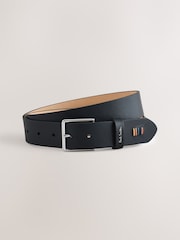 PS Paul Smith Leather Signature Stripe Stiching Detail Black Belt - Image 1 of 4