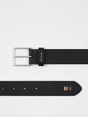 PS Paul Smith Leather Signature Stripe Stiching Detail Black Belt - Image 3 of 4