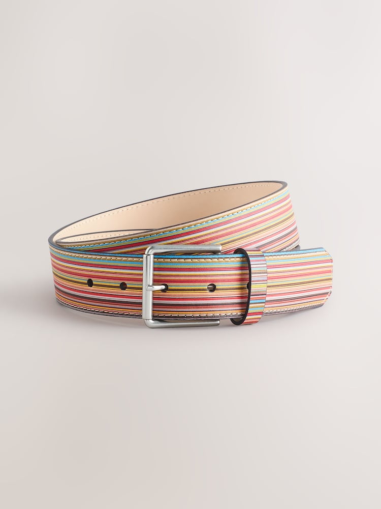 PS Paul Smith Multi Leather Embroidered Belt - Image 1 of 3