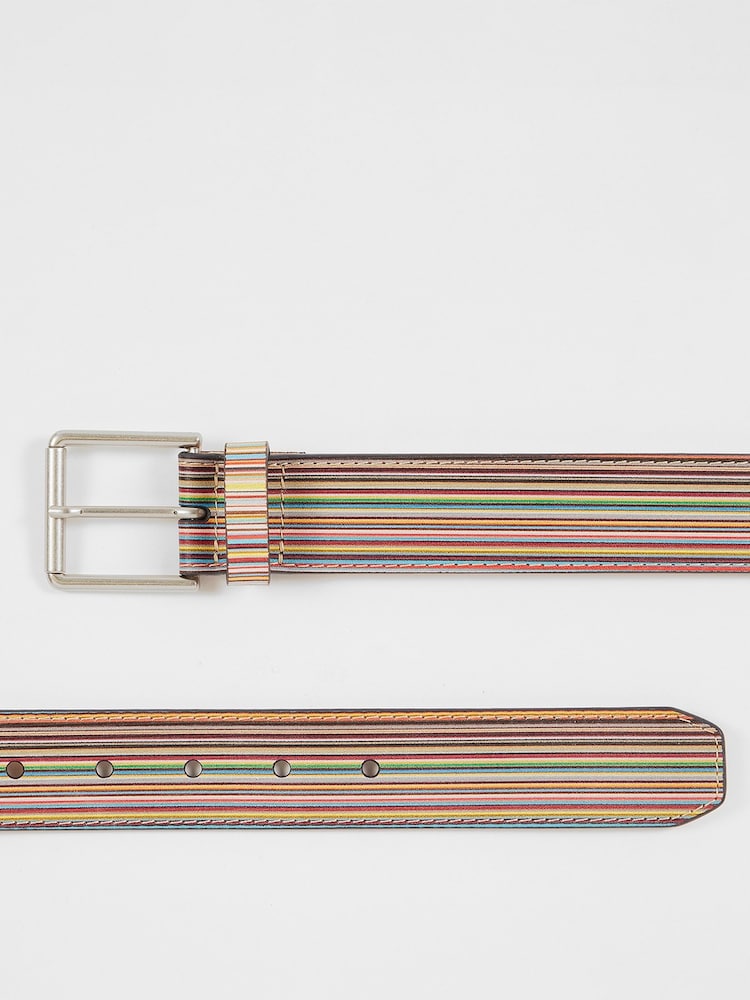 PS Paul Smith Multi Leather Embroidered Belt - Image 3 of 3