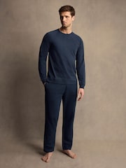 PS Paul Smith Navy Lounge Long Sleeve 100% Cotton Top - Image 1 of 5