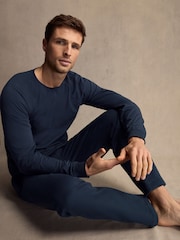 PS Paul Smith Navy Lounge Long Sleeve 100% Cotton Top - Image 3 of 5