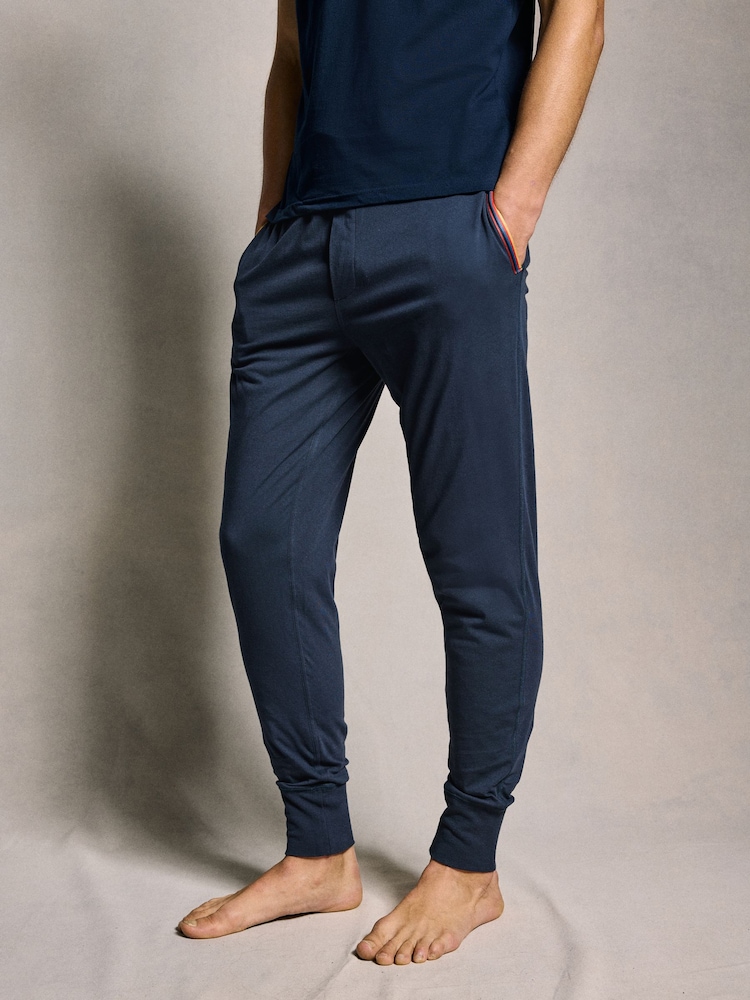 PS Paul Smith Navy Logo Lounge 100% Cotton Jersey Joggers - Image 1 of 5