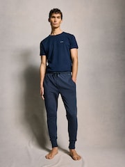 PS Paul Smith Navy Logo Lounge 100% Cotton Jersey Joggers - Image 2 of 5