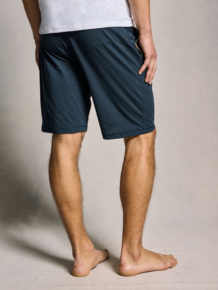 PS Paul Smith Navy Logo Lounge 100% Cotton Jersey Shorts - Image 2 of 6
