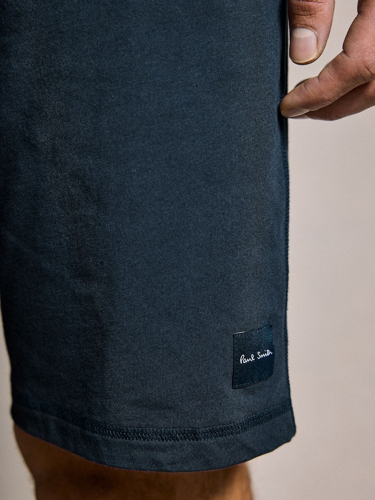 PS Paul Smith Navy Logo Lounge 100% Cotton Jersey Shorts - Image 6 of 6