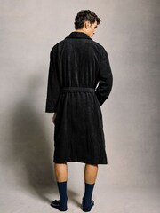 أسود - روب بتصميم كلاسيكي من القطن 100% مزين بشعار من PS Paul Smith - صورة 2 من 5