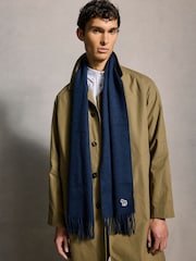 Azul marino - PS Paul Smith Wool Zebra Print Logo Stripe Scarf - Imagen 1 de 4