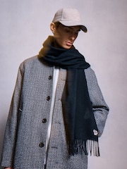 Negro - PS Paul Smith Wool Zebra Print Logo Stripe Scarf - Imagen 5 de 7