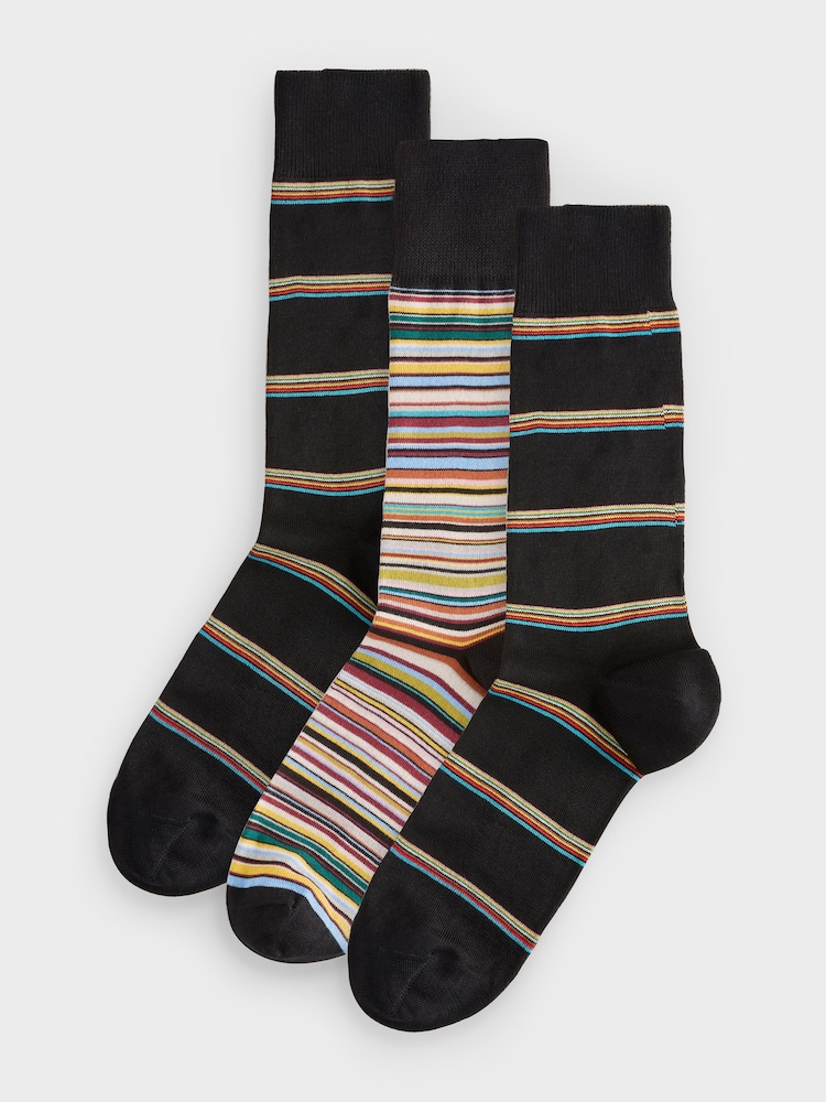 PS Paul Smith Multi Signature Stripe Socks and Leather Stripe Card Holder Gift Set - Image 2 of 5 PS Paul Smith Multi Signature Stripe Socks and Leather Stripe Card Holder Gift Set - Image 2 of 5