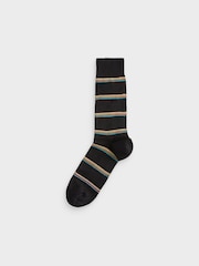 PS Paul Smith Multi Signature Stripe Socks and Leather Stripe Card Holder Gift Set - Image 3 of 5