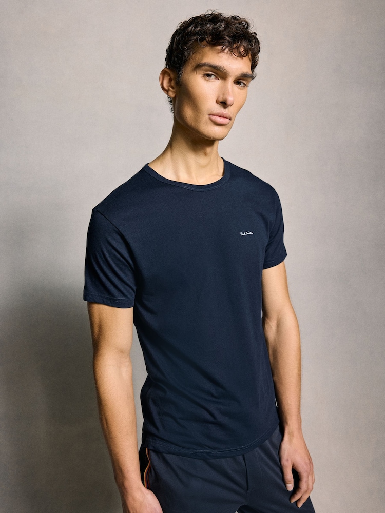 PS Paul Smith Navy Logo Lounge 100% Cotton T-Shirts 3 Pack - Image 2 of 6