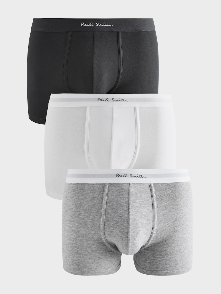 PS Paul Smith Logo Band Black Boxers 3 Pack - Image 1 of 4 PS Paul Smith Logo Band Black Boxers 3 Pack - Image 1 of 4