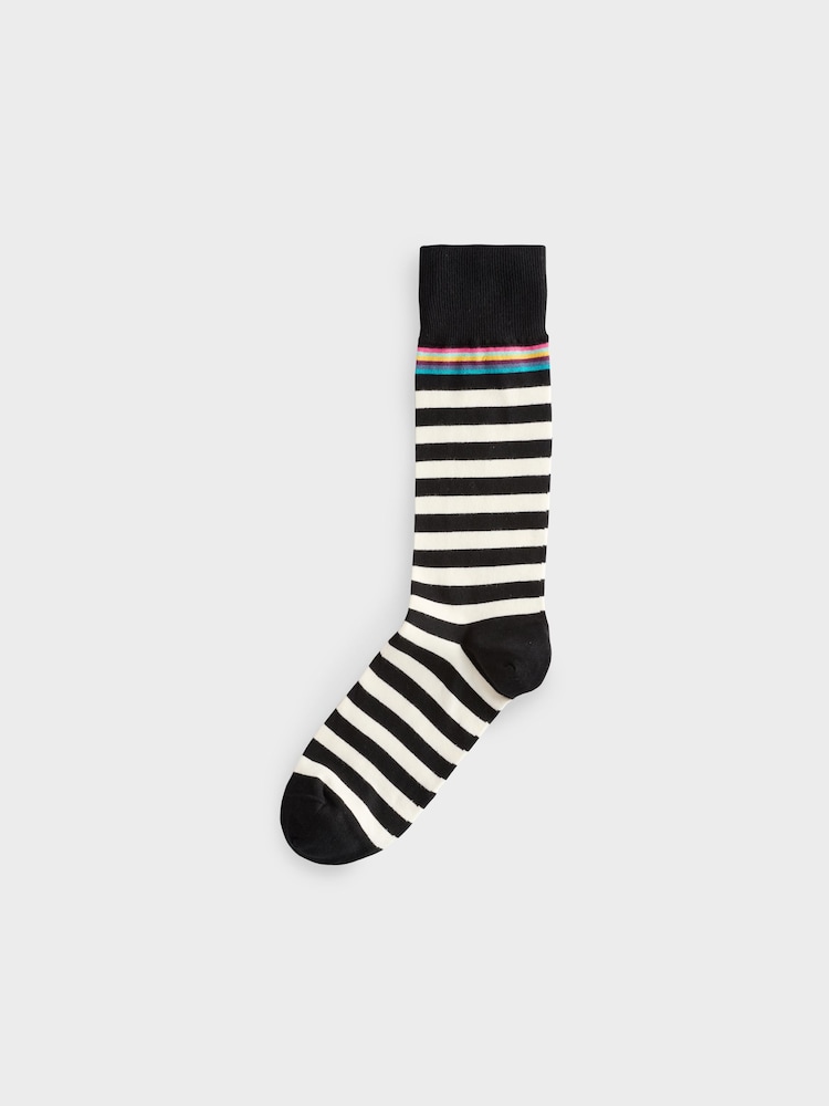 PS Paul Smith Stripes and Dots Black/White Socks 2 Pack - Image 2 of 3