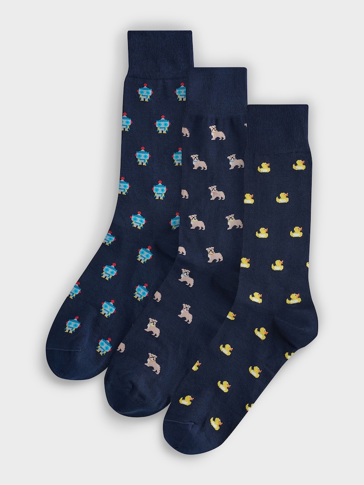 PS Paul Smith Novelty Black Socks 3 Pack - Image 1 of 4