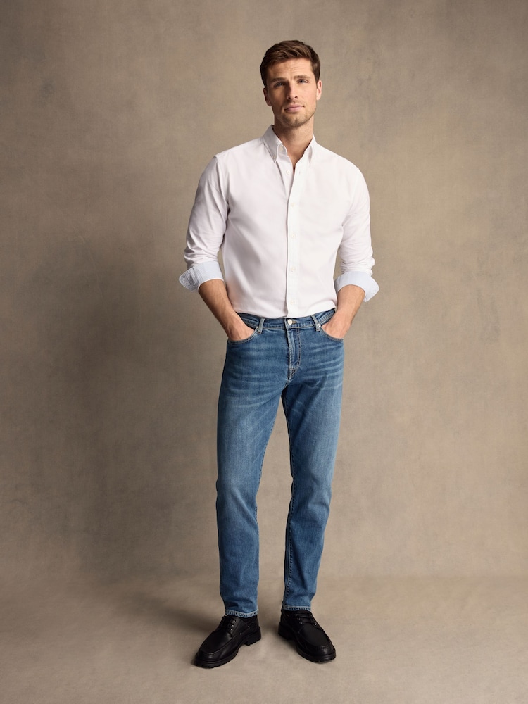 PS Paul Smith Mid Wash Denim Tapered Jeans - Image 2 of 7