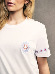 PS Paul Smith Daisy Print 100% Cotton White T-Shirt - Image 5 of 8