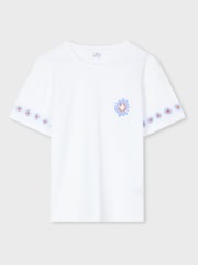 PS Paul Smith Daisy Print 100% Cotton White T-Shirt - Image 6 of 8