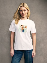PS Paul Smith Floral Graphic 100% Cotton White T-Shirt - Image 3 of 6