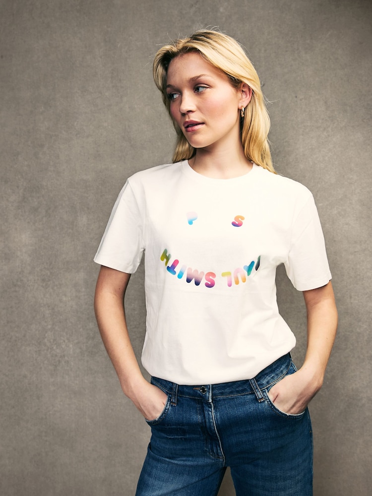 PS Paul Smith Smiley Face Graphic 100% Cotton T-Shirt - Image 5 of 7