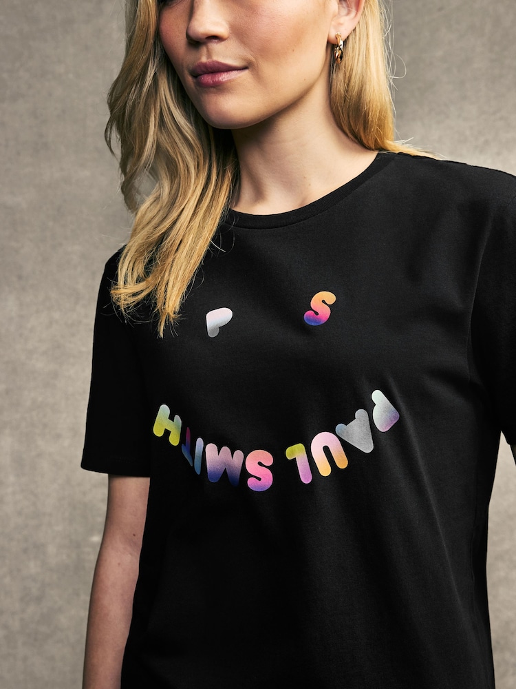 PS Paul Smith Smiley Face Graphic 100% Cotton T-Shirt - Image 4 of 5