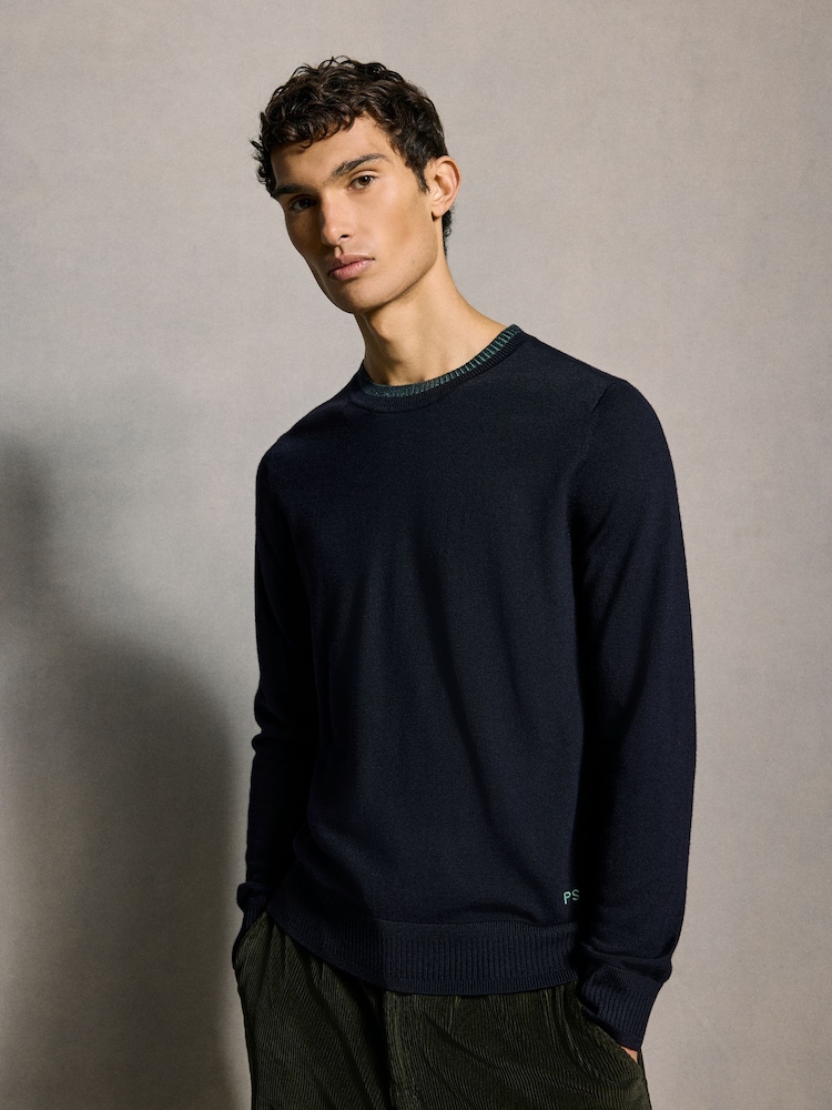 PS Paul Smith Contrast Neck Trim Jumper - Image 1 of 6