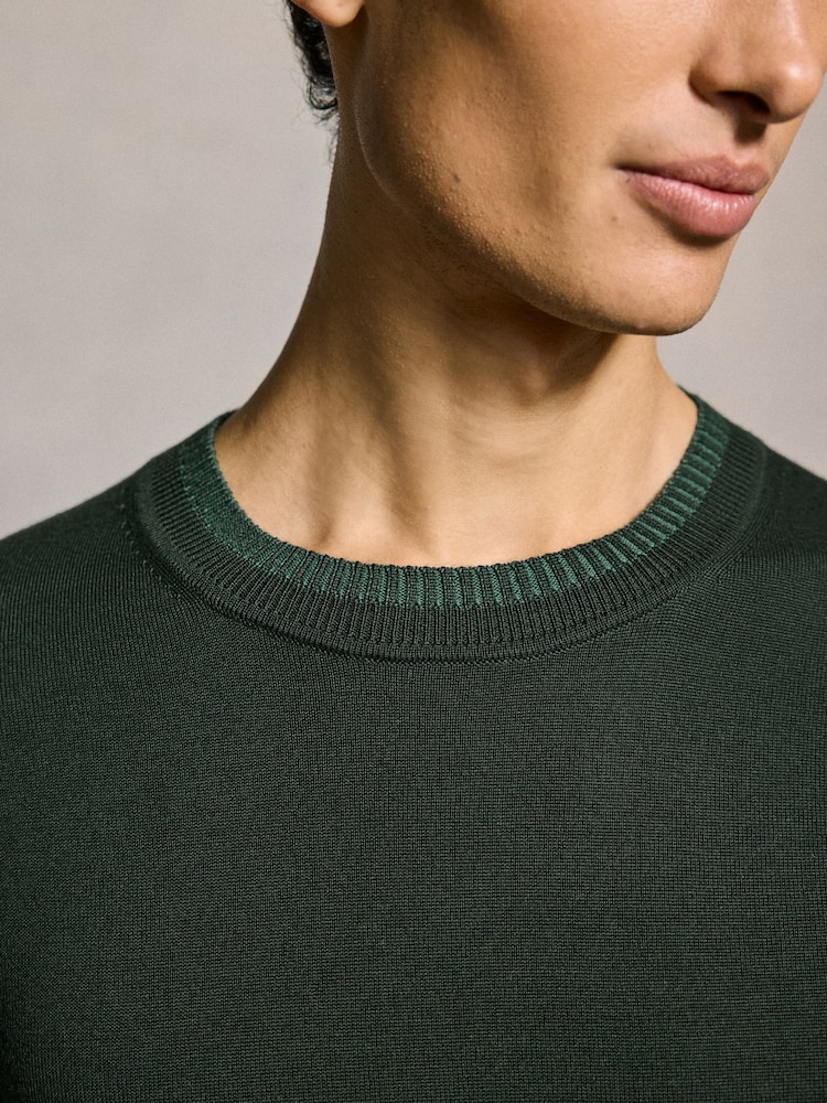 Темно-зелений - Джемпери PS Paul Smith Contrast Neck Trim - Image 4 of 6