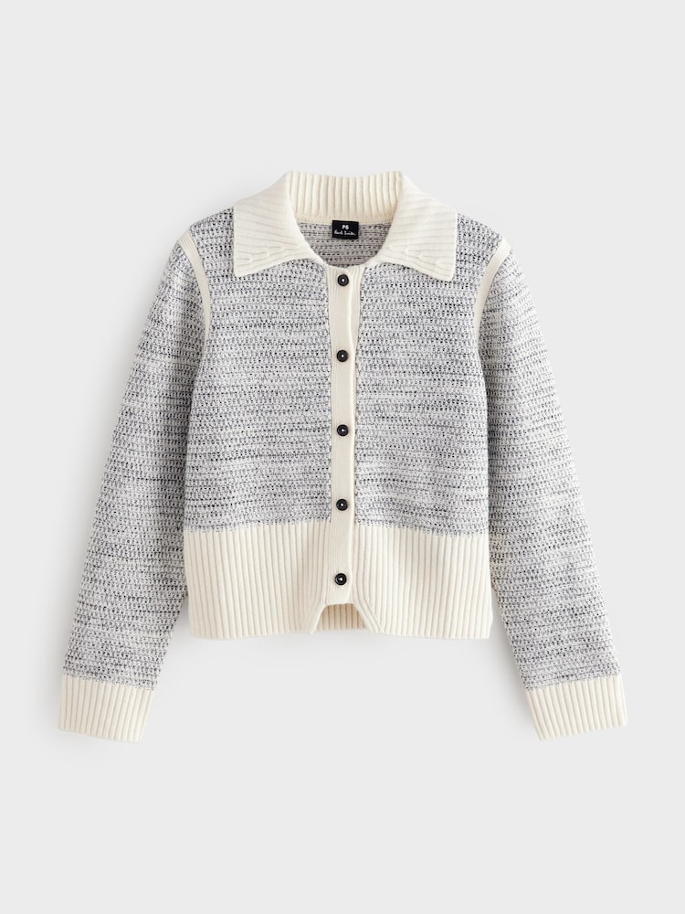 PS Paul Smith Blue Colourful Knitted Cardigan - Image 6 of 9
