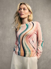 PS Paul Smith Pink Contrast ColoUr Knitted Jumper - Image 1 of 6