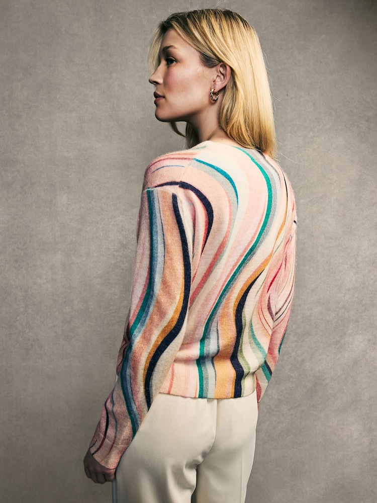 PS Paul Smith Pink Contrast ColoUr Knitted Jumper - Image 2 of 6