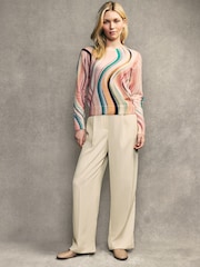 PS Paul Smith Pink Contrast ColoUr Knitted Jumper - Image 3 of 6