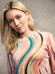 PS Paul Smith Pink Contrast ColoUr Knitted Jumper - Image 5 of 6