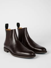 Ciemnobrązowy - PS Paul Smith Leather Cedric Boots - Image 2 of 5