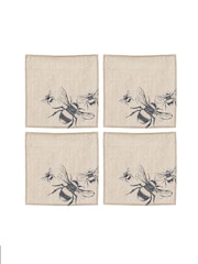 Selbrae House Set of 4 Linen Bee Napkins - Image 2 of 2