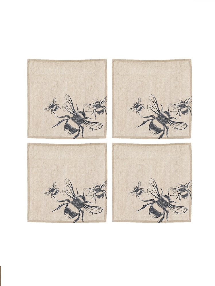 Selbrae House Set of 4 Linen Bee Napkins - Image 2 of 2 Selbrae House Set of 4 Linen Bee Napkins - Image 2 of 2
