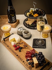 Selbrae House Oak Love & Celebrate Tray with Black Steel Handles - Image 1 of 2