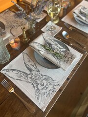 Selbrae House Set of 4 Linen Hare Napkins - Image 1 of 2
