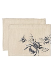 Selbrae House Set of 2 Linen Bee Placemats - Image 2 of 2